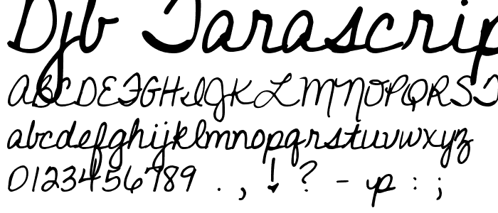 DJB TARAscript font